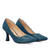 Pumps aus blauem Lederimitat