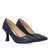 Pumps aus Lederimitat in Marineblau