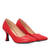 Heeled shoes in red faux leather