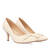 Heeled shoes in off white faux leather