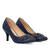 Pumps aus Lederimitat in Marineblau