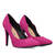 Fine tip stilettos in fuxia faux suede.