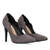 Pumps aus grauem Velourlederimitat