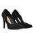 Fine tip stilettos in black faux suede.