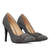 Fine tip stilettos in grey faux leather