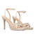 Beige faux suede high-heeled sandals