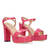 High Heeled Croc Soft Fuxia sandal