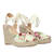 Beige fabric espadrille with jute wedge