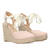 Nude fabric espadrille with jute wedge