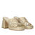 Pantolette in Soft Gold mit quadratischem Absatz