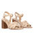 Soft nude colored sandals with squared heel