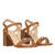 Squared heel sandal in soft brown