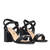 Squared heel sandal in soft black