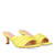 Mules en simili cuir jaune avec talon kitten