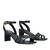 Soft Snake black coloured sandals with a thin block heel