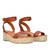 Brown soft sandals with a jute wedge