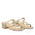 Pantolette in Soft Gold mit quadratischem Absatz