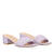 Squared heel mule in soft purple material