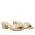 Squared heel mule in soft golden material