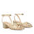 Squared heel sandal in gold soft material