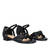 Flat sandals in soft black colored material