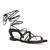 Flat black soft material sandals