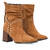 Brown faux suede cowboy high boots