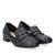 Heeled loafer in soft black faux leather