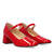 Patent red faux leather heeled May Jane