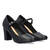 Heeled Mary Jane in black coloured soft faux leather