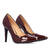 Garnet red patent leather heeled pumps