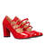 Heeled Mary Jane in red patent soft leather