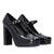 Heeled Mary Jane in soft patent black colour