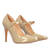 Beige soft patent heeled Mary Jane