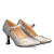 Mary Jane with kitten heel in old soft silver colour