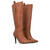 High heeled boots in camel soft faux leather