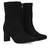 Black faux suede heeled ankle boots