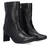 Black faux soft leather heeled ankle boots