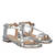 Sandales plates en simili cuir argent