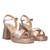 Sandales en simili cuir rose avec talon large et plateforme