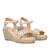 Soft nude sandals with jute wedge