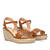 Soft brown sandals with jute wedge