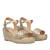 Soft gold coloured sandals with jute wedge