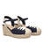 Navy suede espadrilles with jute wedge