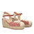 Pink suede espadrilles with jute wedge