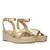 Gold sandals in soft coco material and jude wedge