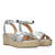 Silver sandals in soft coco material and jude wedge