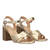 Square heeled soft gold colour sandal