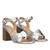 Square heeled soft silver colour sandal