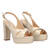 High heeled platform beige sandals